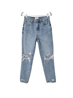 Pistola High Rise Straight Leg Jeans Womens Size 26 Blue Distressed Ripped Denim